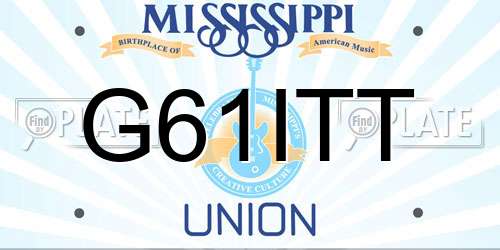 G61ITT Mississippi License Plate
