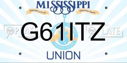 G61ITZ Mississippi License Plate