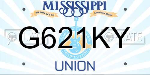 G621KY Mississippi License Plate
