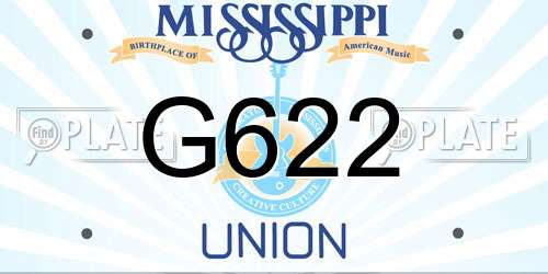 G622 Mississippi License Plate