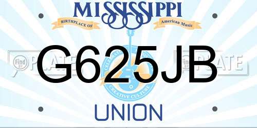 G625JB Mississippi License Plate