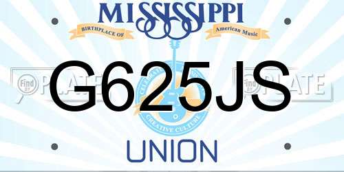 G625JS Mississippi License Plate