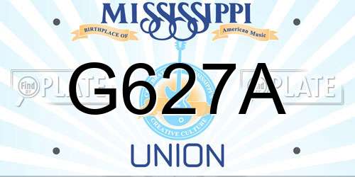 G627A Mississippi License Plate