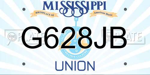 G628JB Mississippi License Plate