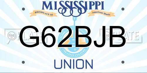 G62BJB Mississippi License Plate