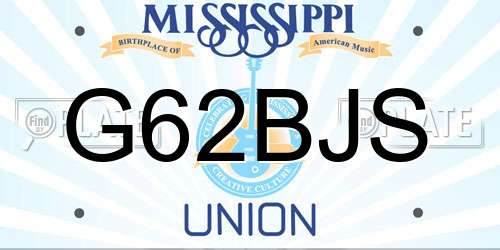 G62BJS Mississippi License Plate