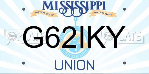 G62IKY Mississippi License Plate