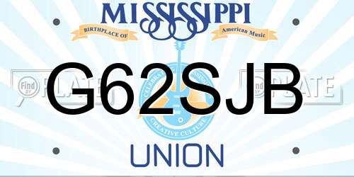 G62SJB Mississippi License Plate