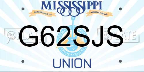 G62SJS Mississippi License Plate