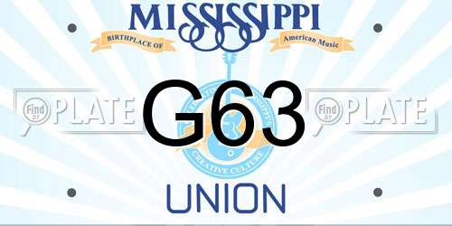 G63 Mississippi License Plate