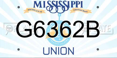 G6362B Mississippi License Plate