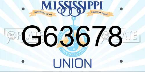 G63678 Mississippi License Plate
