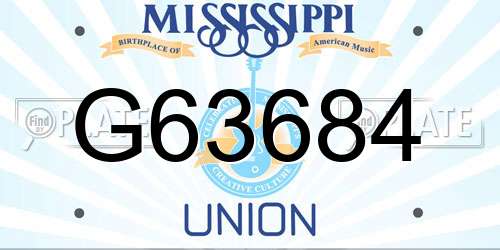 G63684 Mississippi License Plate
