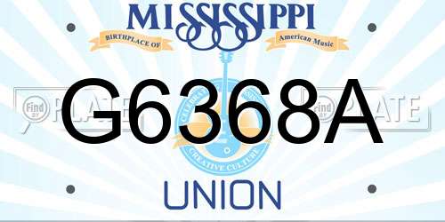 G6368A Mississippi License Plate