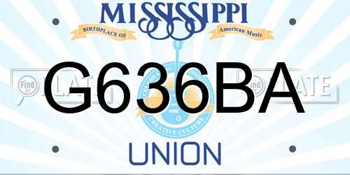 G636BA Mississippi License Plate