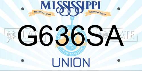 G636SA Mississippi License Plate