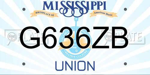 G636ZB Mississippi License Plate