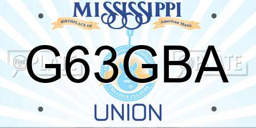 G63GBA Mississippi License Plate
