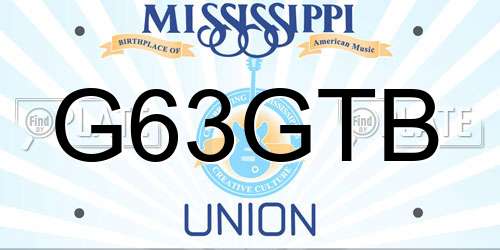 G63GTB Mississippi License Plate