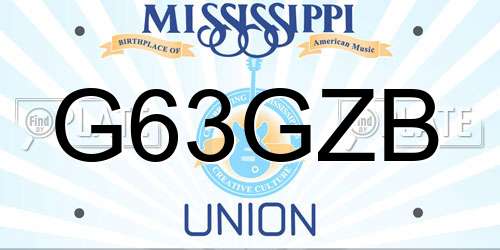 G63GZB Mississippi License Plate
