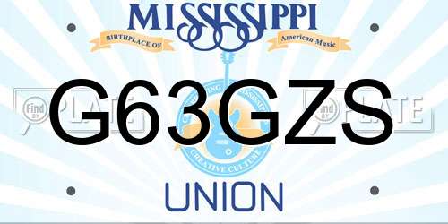 G63GZS Mississippi License Plate