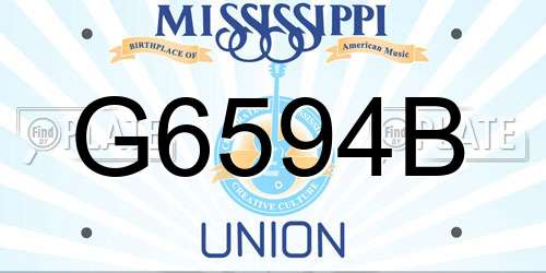 G6594B Mississippi License Plate