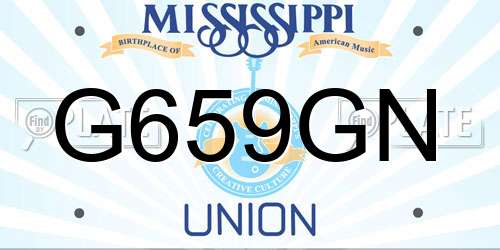 G659GN Mississippi License Plate