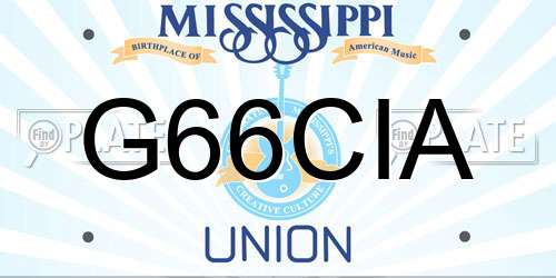 G66CIA Mississippi License Plate