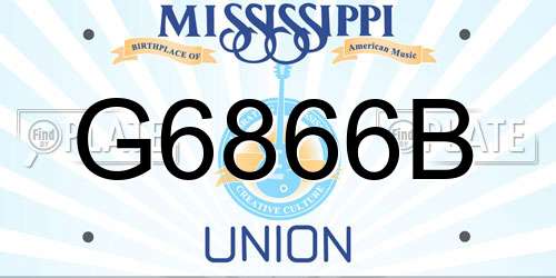 G6866B Mississippi License Plate