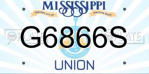 G6866S Mississippi License Plate