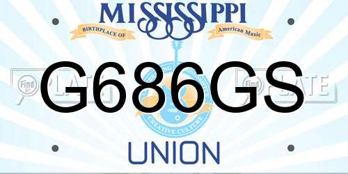 G686GS Mississippi License Plate