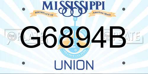G6894B Mississippi License Plate