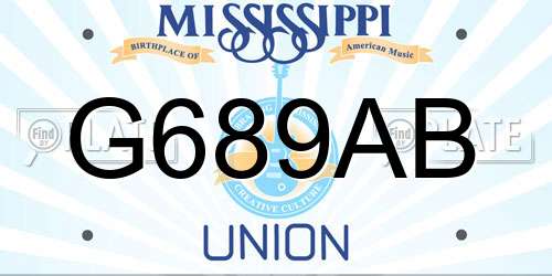 G689AB Mississippi License Plate