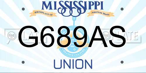 G689AS Mississippi License Plate