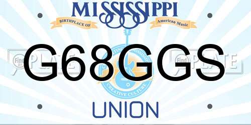 G68GGS Mississippi License Plate