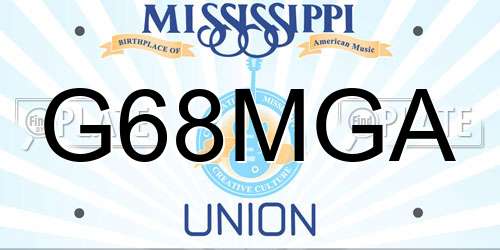 G68MGA Mississippi License Plate