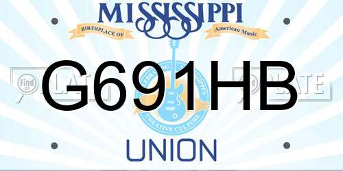 G691HB Mississippi License Plate