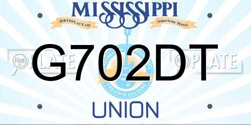 G702DT Mississippi License Plate