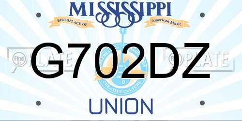 G702DZ Mississippi License Plate