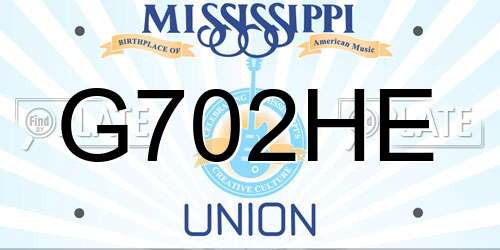 G702HE Mississippi License Plate