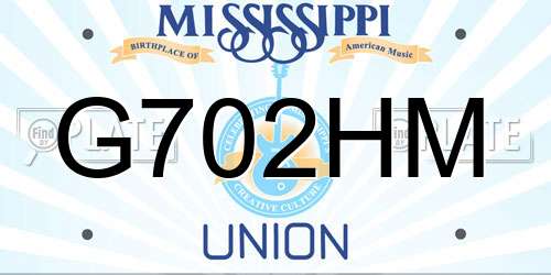 G702HM Mississippi License Plate