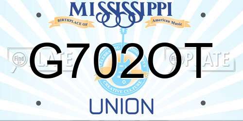 G702OT Mississippi License Plate