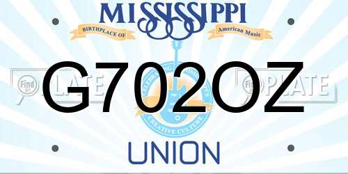 G702OZ Mississippi License Plate
