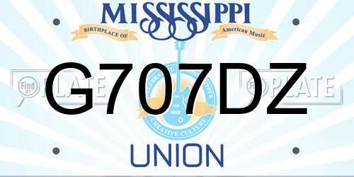 G707DZ Mississippi License Plate