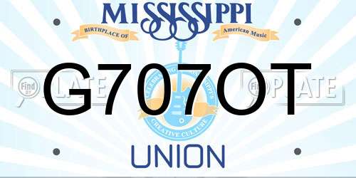 G707OT Mississippi License Plate