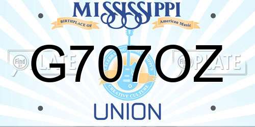 G707OZ Mississippi License Plate