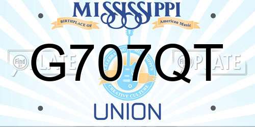 G707QT Mississippi License Plate