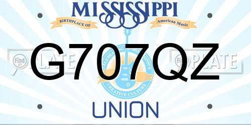 G707QZ Mississippi License Plate