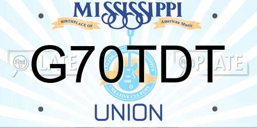 G70TDT Mississippi License Plate
