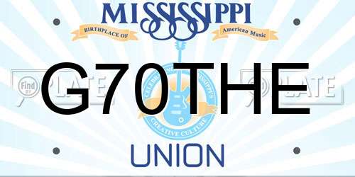 G70THE Mississippi License Plate